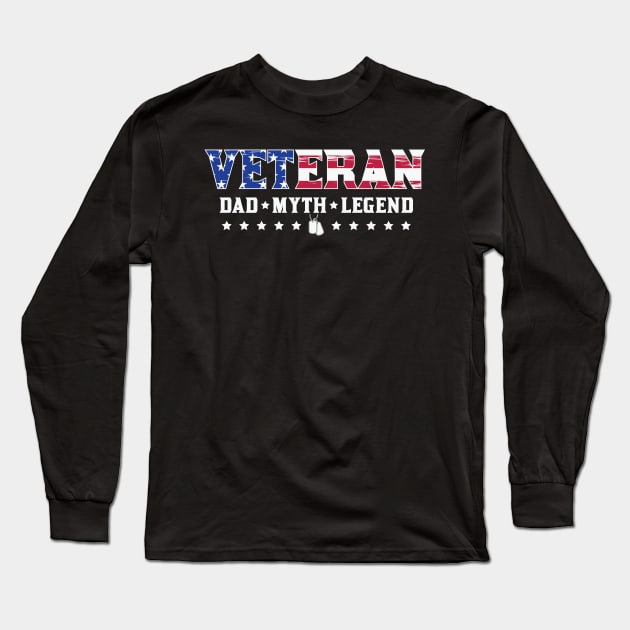 Veteran - Dad Myth Legend Long Sleeve T-Shirt by busines_night